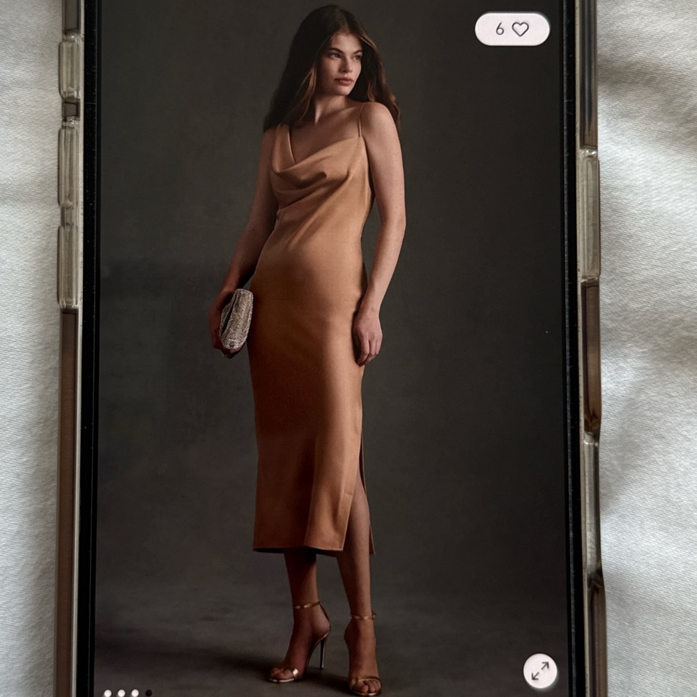 BHLDN One-Shoulder Dress in Deep Rust